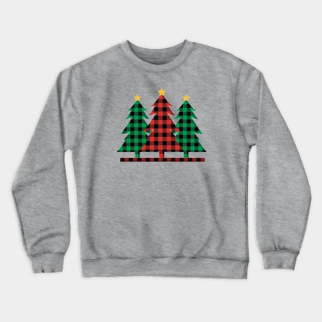 Buffalo Plaid Christmas Trees Crewneck Sweatshirt by SLAG_Creative